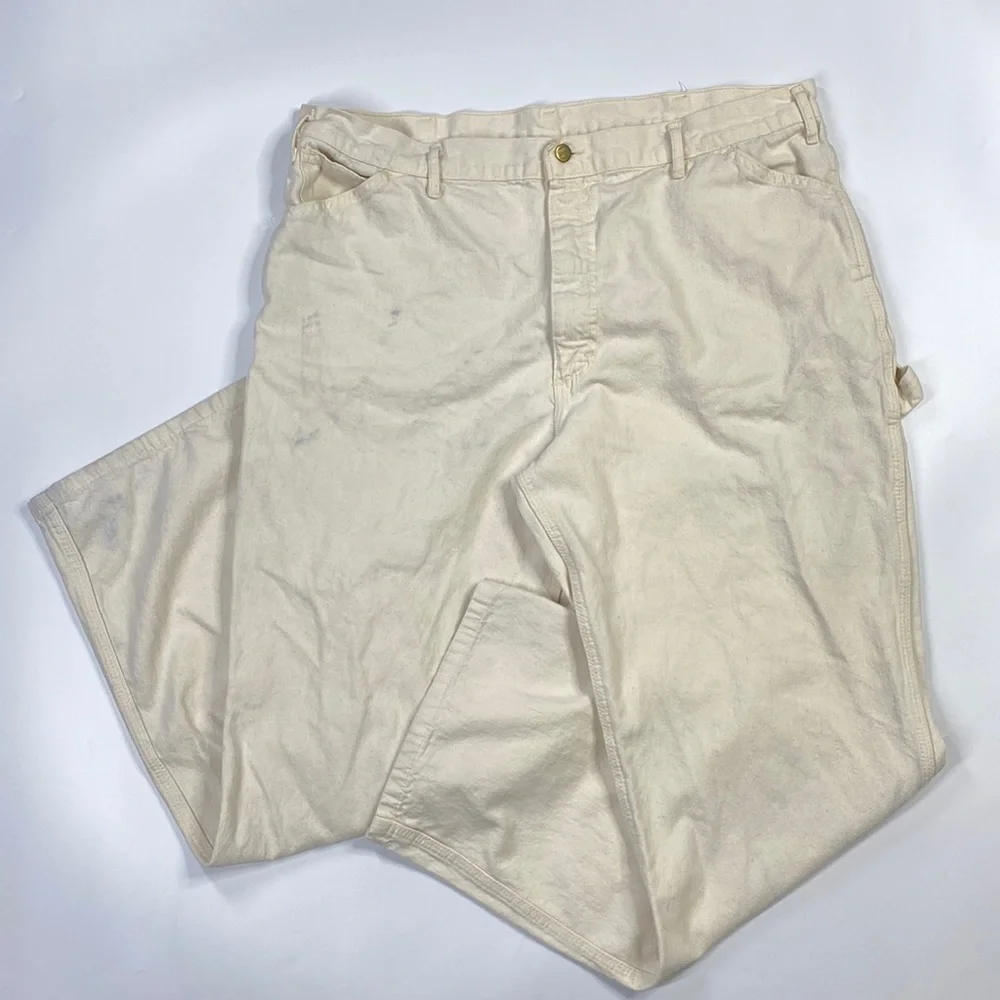 Vintage Big Smith White Cotton Carpenter Paint Pants 42x32